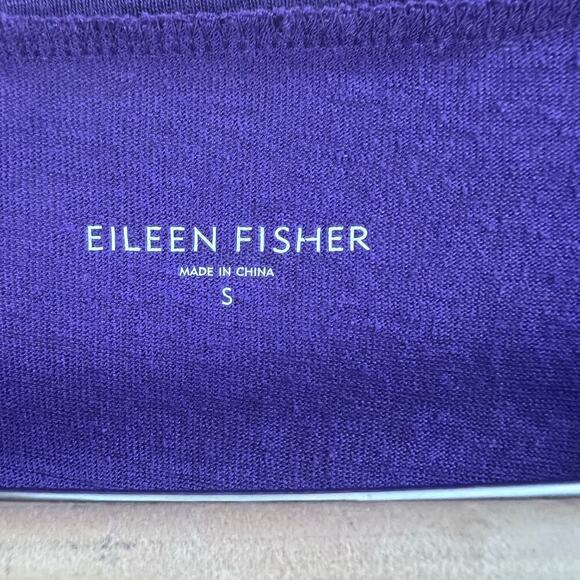 Eileen Fisher 100% Linen Purple Linen Knit Oversized Tunic Top Short Sleeve S - Picture 3 of 7